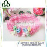 Elegant Kids Girls Party Shiny Faux Pearls Headband Flowers Shape Elastic Headband thumbnail-2
