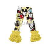 Giggle Moon Latest Design Fall and Winter Cartoon Printing Children Pants Girls Cotton Triple Ruffle Pants Wholesale thumbnail-4