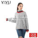 High School Uniform Sweater Lady Tassel Edges Distressed Knit Sweater thumbnail-1