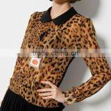 Trendy Women Sheer Leopard Chiffon Blouses thumbnail-1