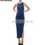 Hot Sale High Quality 95% Bamboo 5% Spandex Side-Slit Maxi Fancy Dress China thumbnail-6