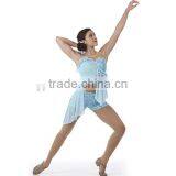 2016 - Water Blue Dress With Shorts Teen Lyrical Girl's Sequin Lycrial Fairy Ballet Dance Dress thumbnail-1