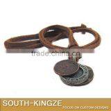 Retro Style Metal Necklace Pendant Leather Hanging Line thumbnail-3