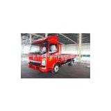 HOWO 4X2 4T Light Duty Commercial Trucks , Red Cargo Flatbed Truck