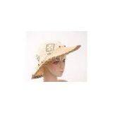 Fashionable Brown Packable Sun Hat With Mix Color , Paper String Crochet Sun Hat thumbnail-1