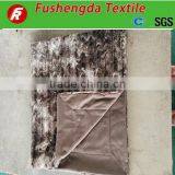 solid or tiedyed brushed and printed design pv plush fur plaid