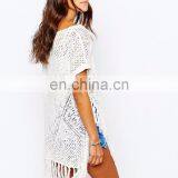 2015 Hot Sale Knitted Fringe Women Kimono Blouse From Chinese Clothing Manufacturers thumbnail-2
