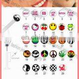 Elegant Clear Lip Rings Labret With Different Style Logo Body Piercing Jewelry