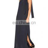 2016 Wholesale Factory Direct Women Black One Shoulder Long Maxi Dress thumbnail-2
