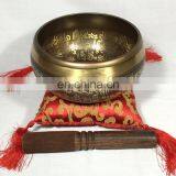 Buddha Tibetan Singing Bowl Set For Yoga Meditation & Heart Chakra Healing Brass Buddhist Meditation Healing Singing Bowl thumbnail-2