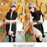100% Acrylic Women Scarf Plaids Big Long Shawl Pure Color Black thumbnail-2