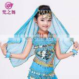 P-9055 120D Chiffon Chiffon Glittery Children Kids Belly Dance Head Veil Scarf thumbnail-6