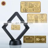 WR Luxury Home Decor 100 Canadian Dollars 24k Gold Plated Bar with Display Case for Souvenir