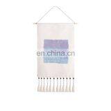 2019 New Design Wooden Beads Decorative Custom Printed Art Wall Tapestry With Tassels thumbnail-2