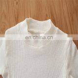 Autumn Winter Baby Girls 2pcs Outfit Ribboned Bamboo Tops + Tie-Dye Bell Pants Bottom 2 Pcs Suspender Set thumbnail-3