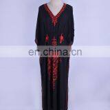 Черное хлопковое пляжное платье с красной вышивкой. Пляжная накидка, сарафан, пляжная одежда 2019 года. Пляжная халатка, купальник с накидкой, пляжная туника thumbnail-3