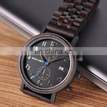 BOBO BIRD Custom Your Own Love Logo Chronograph Multifunction Function Wood and Steel Watches Unisex thumbnail-2