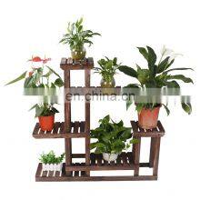 Wooden Plant Stands Flower Rack Plant Stand Multifunctional Wood Shelves Storage Rack Bookshelf W/Hollow-Out Rack Bonsai Display thumbnail-5