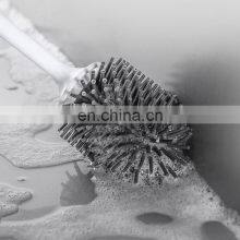 Japanese Luxury Self Floor Wall Hanging TPR Soap Dispensing Black Round Premium Toilet Cleaning Brush thumbnail-5