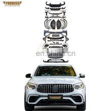 Genuine Body Kits For 2020+ Mercedes GLC C253 X253 Coupe Facelift GLC63 AMG Front Car Bumpers Grille Wheel Arch Diffuser Tip thumbnail-1