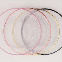 Wholesale Banquet Wedding Gold Silver Rimmed Glass Charger Plate thumbnail-5