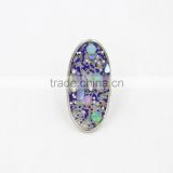 Charming Silver Shiny Colorful Beads Crystal Fashion Womens ring
