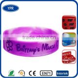 adult size mixed color debossed logo color infilled silicone wristband