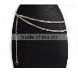 Adjustable Length Double Row Cuban Link Belly Belt Chain