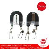 Double pulling plastic retractable badge holder with epoxy dome logo yoyo for business