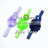 Lavender/ Lime/ Navy Headwrap Wholesale- 10cm Baby Headwrap- Shabby Flower Trim Headwrap