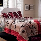 Warm Red sculpted flannel+cotton filling quilt changshu manufacturer