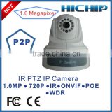Plug and Play Onvif P2P Indoor Dome POE Camera PTZ, 720P Megapixel IP Camera with WDR