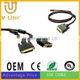 Manufactuer Supplier Nylon Braided Dvi Cable for Gameplayer Monitor thumbnail-1