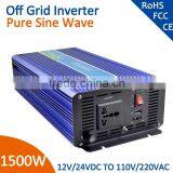 off Grid Power Inverter 1500w 12v 220v Pure Sine Wave for Solar System Supplier's Choice