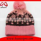 Trendy Animal Fur Ball Hat Fluffy Raccoon Pom Poms Knit Hat Jacquard Beanies thumbnail-4