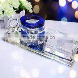 Special Crystal Pen Holder Card Holder With Clock Office Table Decoration thumbnail-1