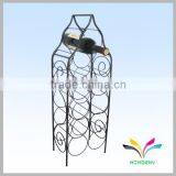 China Manufacturer High Quality Hot Sale Fancy Beautiful Display Rack Antique Red Wine Metal Wire Curved Glass Shelf thumbnail-5