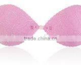 Latest New Backless Sponge Bra Sexy Ladyies Push Up Stylish Purple Lace Fabric Bra thumbnail-1
