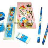 School Pencil+Eraser+Notebook+Ruler+Case+Pen Kid Stationery Set for Promotional Quality Choice