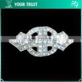 6MM 4MM 2MM Clear Cystal Rhinestone Wedding Garment Rhodium Metal Pair Buckle thumbnail-4