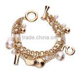 2016 Fashion Beautiful Gift Shiny Cleary Crystal Ladies Cheap Pearl Bracelet