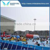 China rectangular above ground swimming pool,swimming frame with inflatable donut swim ring