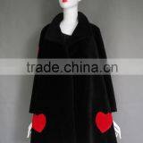 Factory Direct Wholesale Fashion Ladys Wool Lamb Sheared Leather Fur Jacket thumbnail-5