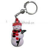 Promotional Wholesale Custom Snowman LED Keychain/keyholder/keyring