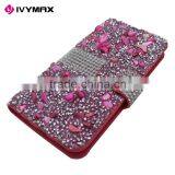 Wholesale Diamond Phone Case for Samsung s7 PU Wallet Bling Cover thumbnail-4