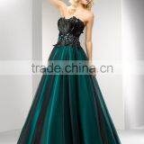 (MY5629) MARRY YOU Elgant Sweetheart Beaded Black Net Evening Dress With Feather 2015 thumbnail-2
