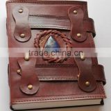 Genuine Hand Paper Leather Journal with Stone