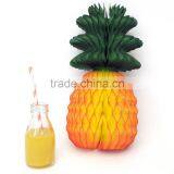 14" Pineapple Paper Honeycomb Hawaiian Luau Party Table Decoration thumbnail-2