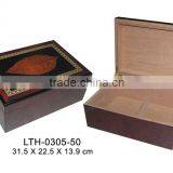Tobacco Leaf Wooden Cigar Humidor Package Box thumbnail-1