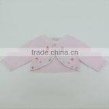 TYCH002 Kids' 100%Cotton Pink Long-sleeve Cardigan Hook Flower Sweater With Ball